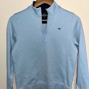 Vineyard Vines Saltwater Light Blue Quarter Zip Shirt Medium (12/14) like new